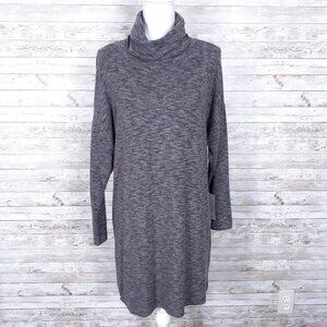 Max & Ash Sweater Dress L Turtleneck Heather Gray 80